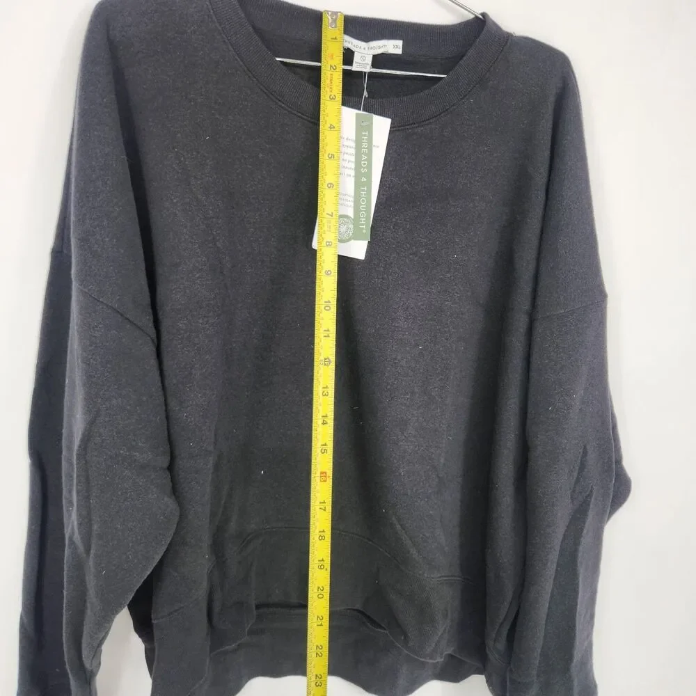 Threads 4 Thought Men's XXL Black Long Sleeve Crewneck Sweater NWT‎